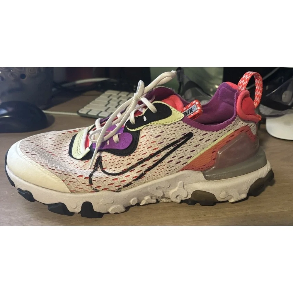 Nike React‎ Sneakers Shoes 5.5Y White Casual Running Walking DMSX CD6888-102